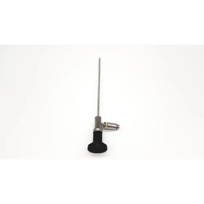 Silver linvatec ql4700 autoclavable arthroscope with black ergonomic handle and metallic joints 4mm x 70 degrees