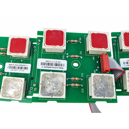 Lot of 3 green hill-rom circuit boards with red push-button switches for total care bariatric bed use