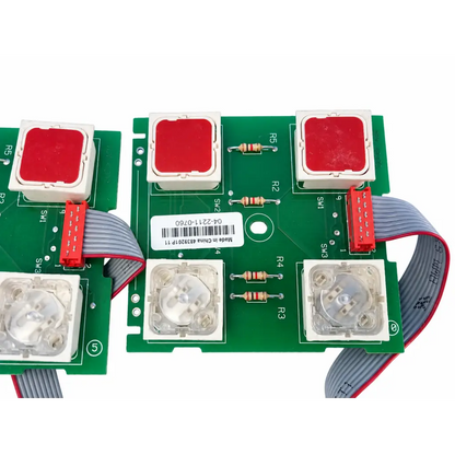 Lot of 3 hill-rom green circuit boards with red and white push buttons for total care bariatric bed use