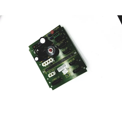 Green printed circuit 856a bs control board with black white components red button and labeled connectors for bbcb3-11c
