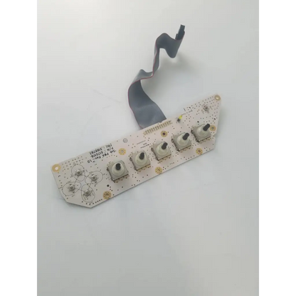 White rectangular lp5 sub keyboard 5140514 rev 2 control panel with five beige toggle switches and gray ribbon cable bbcb3-4