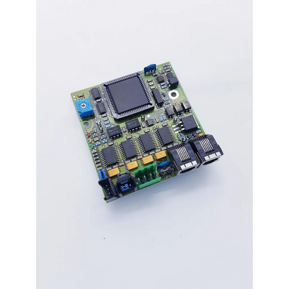 Green lp852c ls board circuit board with spacelabs mpc860 cpu black processor and blue black connectors