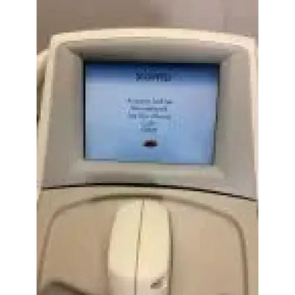 Beige plastic lumenis lightsheer 5390 laser ipl kiosk with touchscreen display showing login options