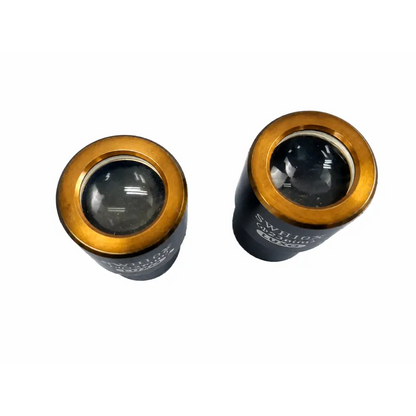 Black and gold swh10x microscope eyepieces with swhon engraving biomed certified medical equipment lot of 2