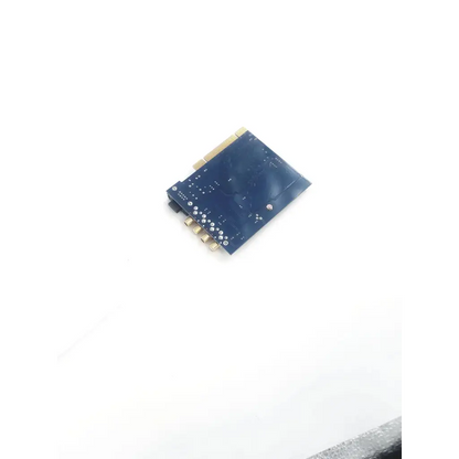 Blue rectangular m-audio audiophile 2496 pci internal sound card with gold connectors and detailed circuitry