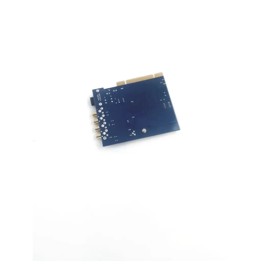 Blue rectangular pci internal sound card with gold connectors and silver solder points for m-audio audiophile 2496