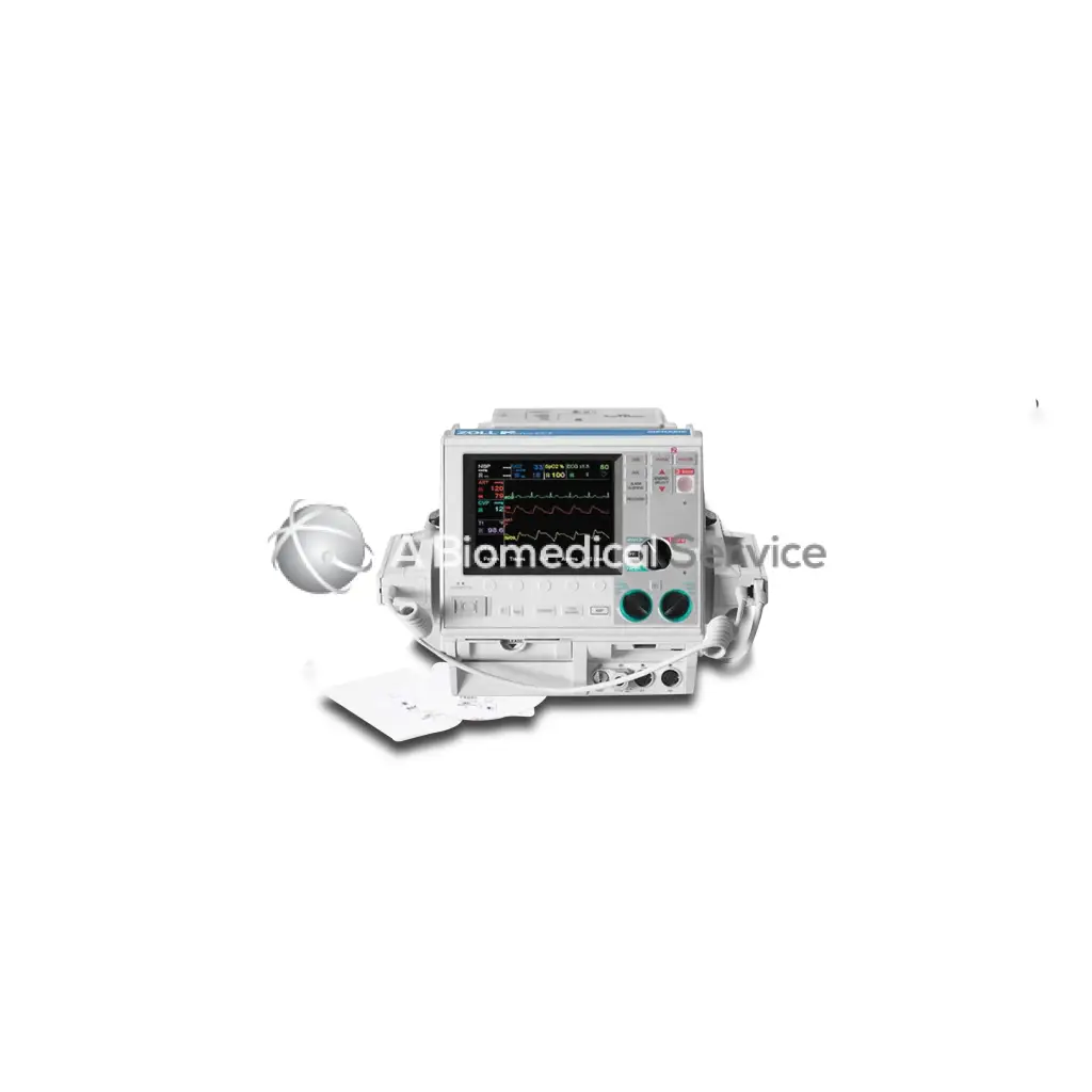 White medical monitor with digital screen showing waveform readings and control buttons in series cct t02c31230