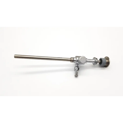 Silver surgical retractor mahe 13.000.05 5.5mm with long slender metallic shaft and adjustable clamping mechanism