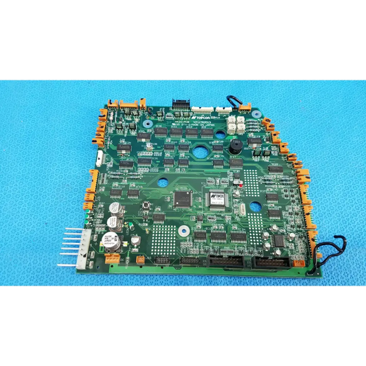 Green motherboard circuit board with orange connectors and components for topcon trc-nw6s retinal camera