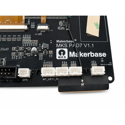 Black makerbase mks pi d7 v1.1 biomed certified controller board with white connectors and touchscreen display components