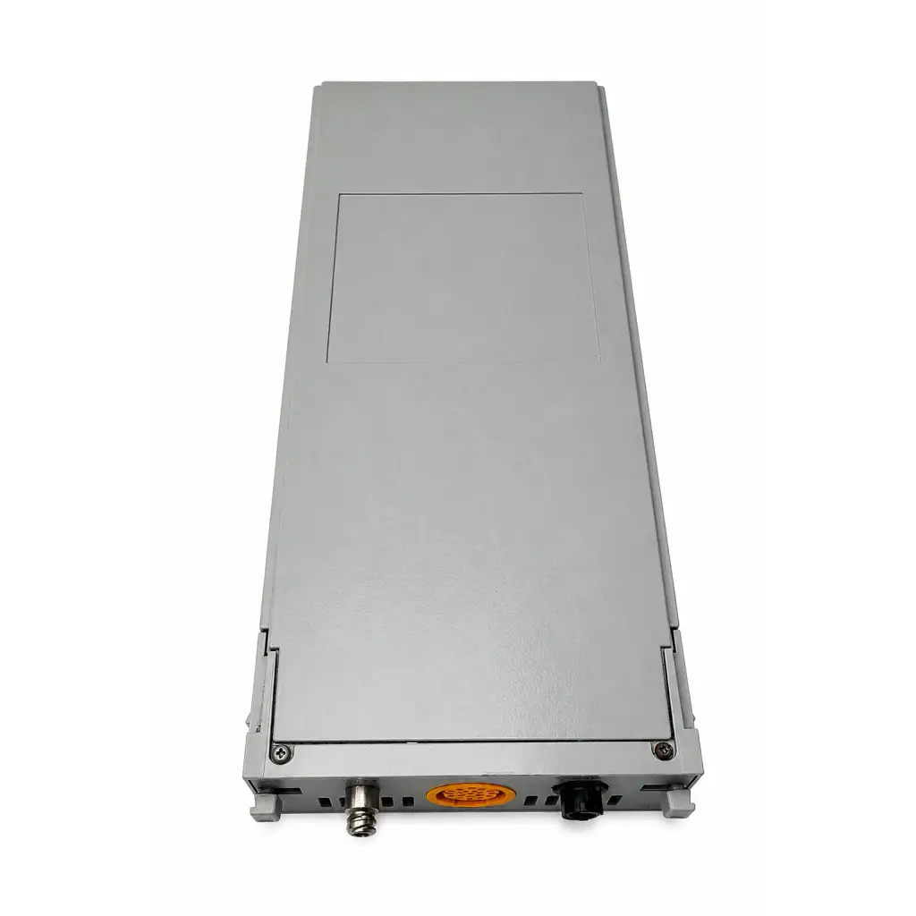 Gray metallic marquette msn ss cap co2 module server rack unit with orange indicator light
