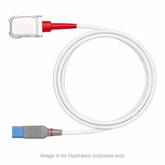 Masimo red lncs refurbished spo2 patient cable set with white cable red and blue connectors and clear plastic housing