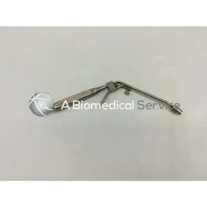 Silver surgical hemorrhoid ligator ad5-60 with spherical textured head and articulated metal arms for precise ligation