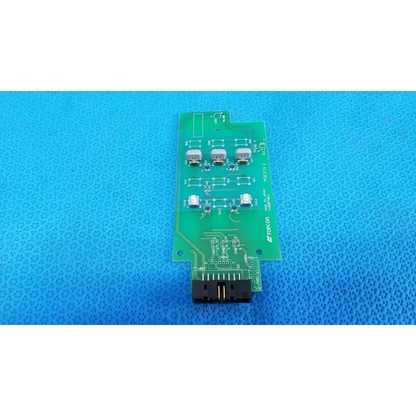 Green control panel button switch circuit board with silver and black components for topcon retinal camera