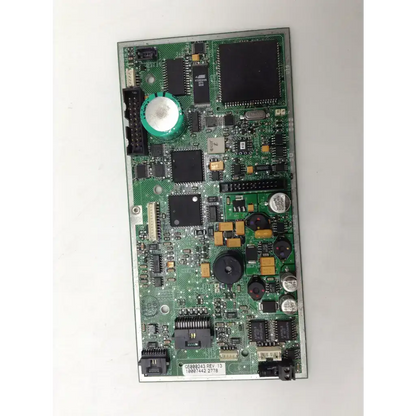 Green printed circuit board with black and silver components for medfusion 100075162945 syringe pump main board pump main board