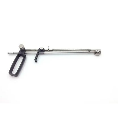 Stainless steel surgical retractor with black plastic handle and adjustable spring by medical horizon instrument germany set