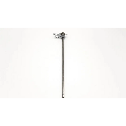 Silver surgical retractor Medical Horizons 18-2304 with long slender metallic shaft and complex mechanical head da24-48