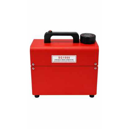 Red portable smoke generator sg1000 with black handle and cap for medical illumination light source use