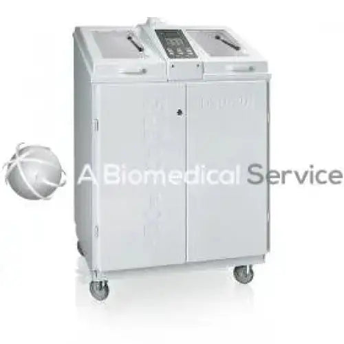 White medical sterilization cart medivators dsd-201 with dual top compartments and casters for biomedical service