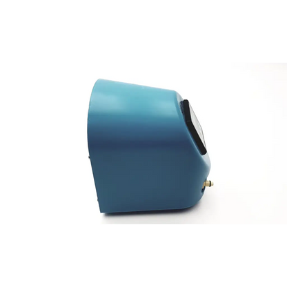 Blue plastic medivators scope buddy endoscope flushing aid with black panel and gold connector for buddy endoscope flushing