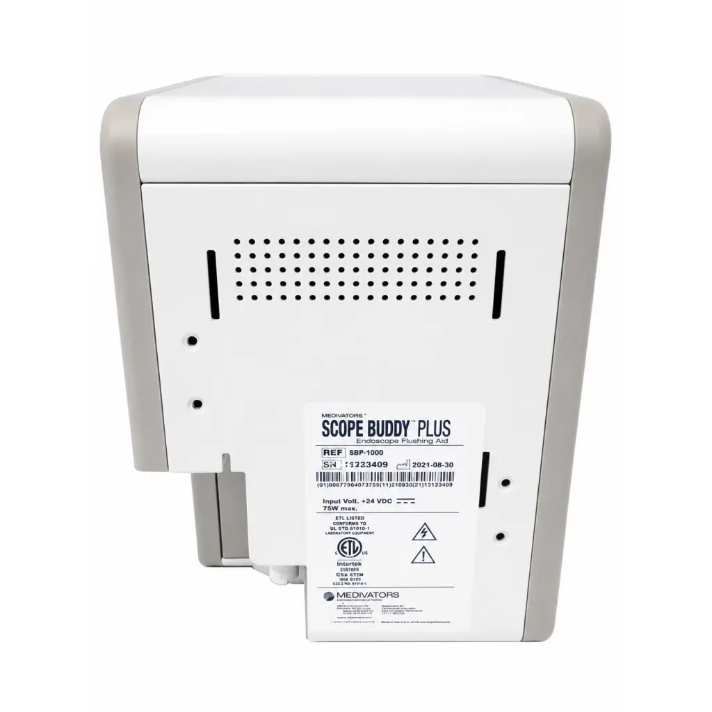 White and gray medivators scope buddy plus sbp-1000 endoscope flushing aid with perforated back panel biomed certified