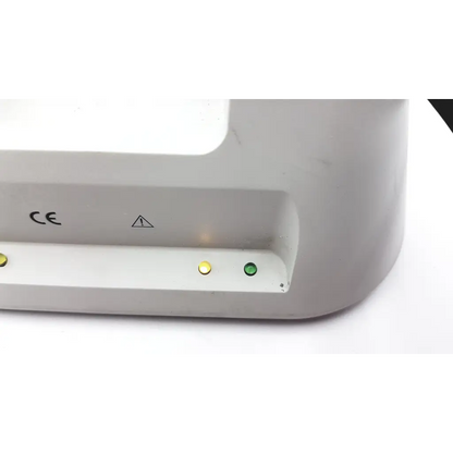 White plastic medline riester otoscope and ophthalmoscope diagnostic desk set with yellow amber and green indicator lights