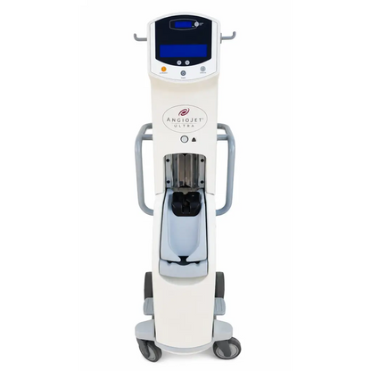 Medrad angiojet ultra system console 5000a biomed certified white and gray device with digital display and mobile stand