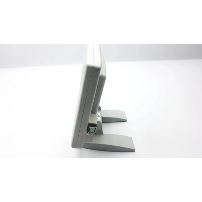 Gray plastic monitor stand with sleek minimalist design for medrad stellant rev b lcd display monitor