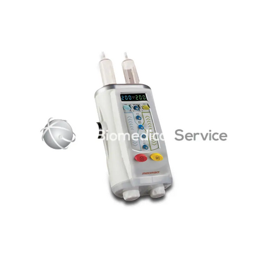 White medtronic medrad stellant d infusion pump with two clear syringe chambers and digital display for biomedical service