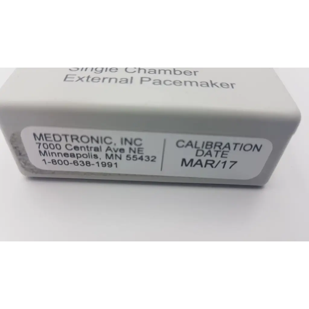 White rectangular box of medtronic 5391 single chamber external pacemaker for chamber external pacing use