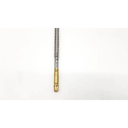 Medtronic 960-345 old round apt 6.5mm metallic threaded measuring tool with silver body and gold-colored end cap