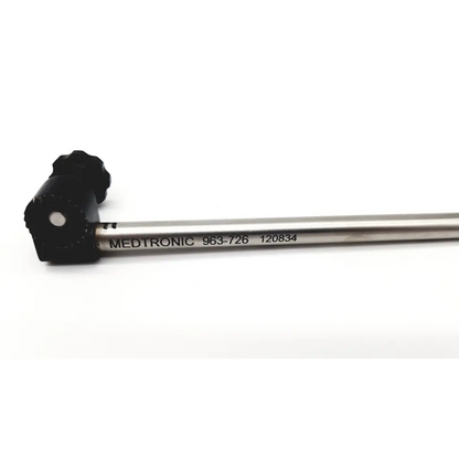 Silver orthopedic steath station fixation tube with black ergonomic handle engraved medtronic branding