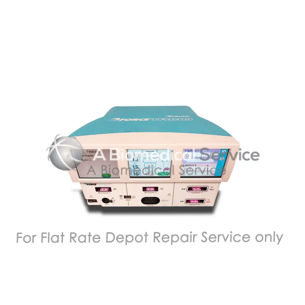 Teal and beige medtronic covidien valleylab force triad electrosurgical unit with digital displays for repair service