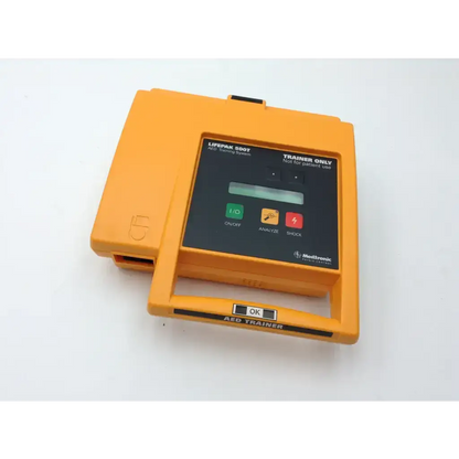 Medtronic lifepak 500t aed trainer in orange plastic designed for 500t aed training and medical training use