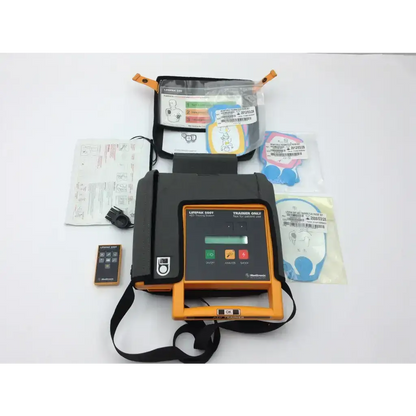 Medtronic lifepak 500t aed training system black and orange lifepak 300t defibrillator trainer with display and strap