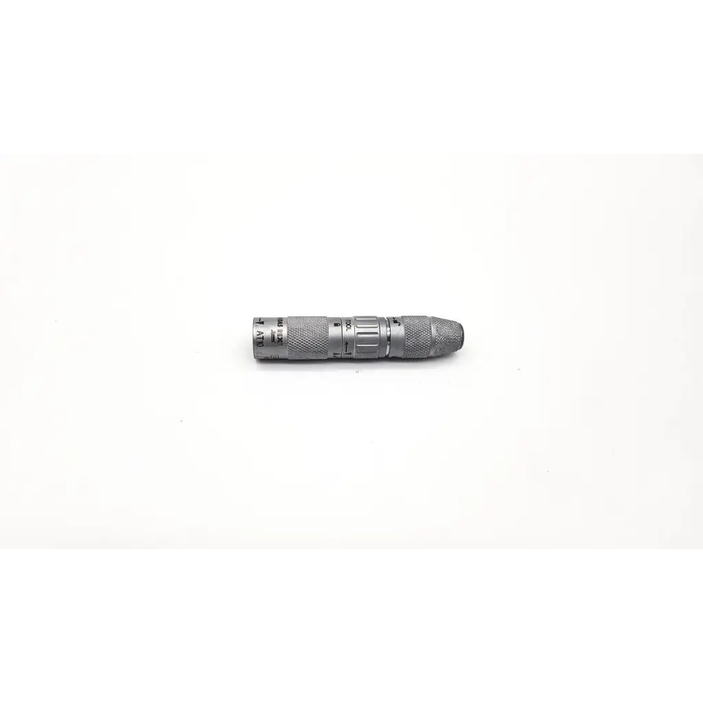 Silver-colored metal micrometer with textured grip and engraved markings for medtronic midas rex legend at10 telescoping attachment