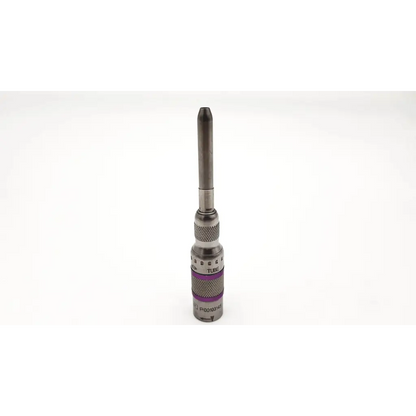 Silver-colored precision tube micrometer with textured grip and purple accent band for medtronic midas rex legend avs10