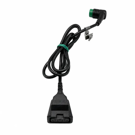 Medtronic physio-control lifepak 12 trunk cable set with black obd-ii trunk cable featuring green connector and metal clip