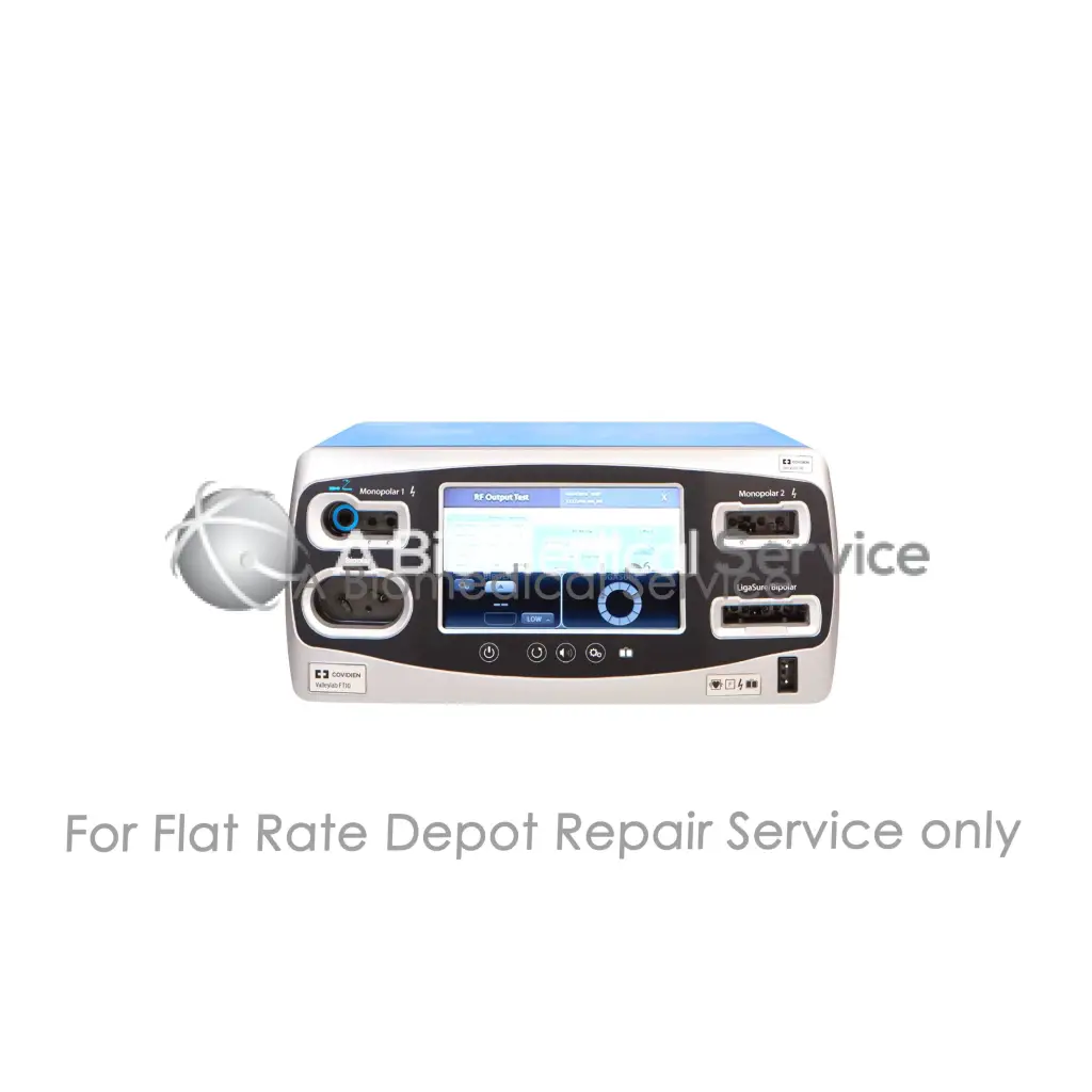 Silver and blue medtronic valleylab ft10 medical equipment with digital display for electrosurgical unit repair service