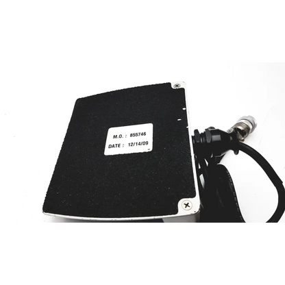 Black rectangular megadyne aquiline 971-swnom bipolar footswitch with silver edges and white label m.o