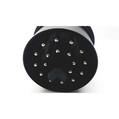 Black cylindrical mercedes benz-38 diagnostic connector v2.0 with matte finish and circular silver pins for diagnostics
