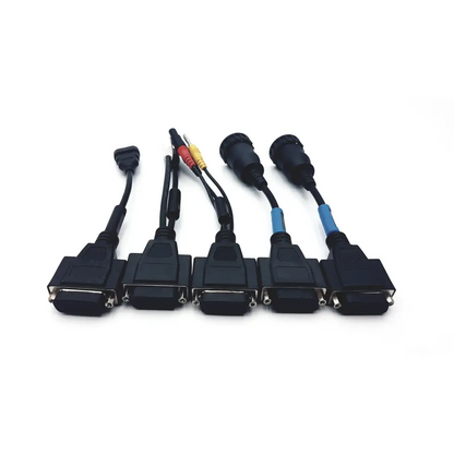 Set of five black d-sub connectors with colored rca plugs for mercedes benz-38 diagnostic connector v2.0 use