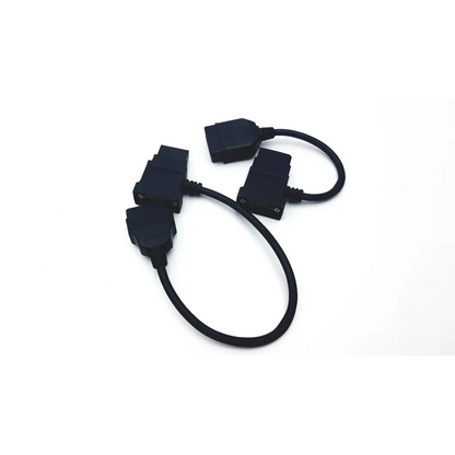 Black obd2 adapter cable with three connectors for mercedes benz-38 diagnostic connector v2.0 tool