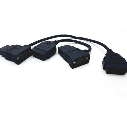 Black obd2 adapter cable with three connectors for mercedes benz-38 diagnostic connector v2.0 tool