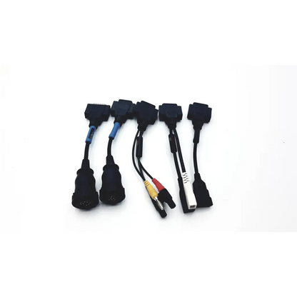Set of five black automotive diagnostic connector cables with colored wires for mercedes benz-38 diagnostic use