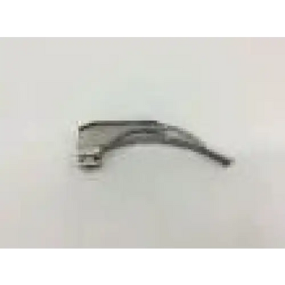 Silver-colored metallic mercury medical macintosh 4 laryngoscope blade with curved handle and serrated edge