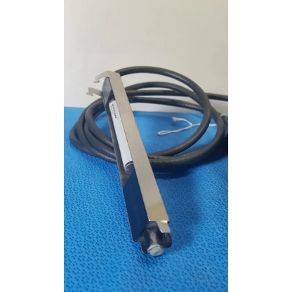 Silver metallic mettler toledo haug static eliminator bar system sensor with black coiled cable and white label