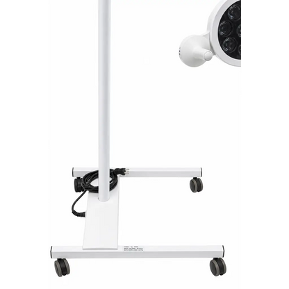White mi550 led medical exam light with circular head and multiple leds on a rolling stand