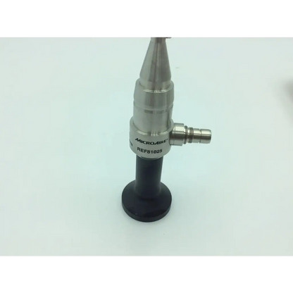 Silver-tipped microaire ref1025 smartrelease ectr carpal tunnel handpiece with black base and metallic body