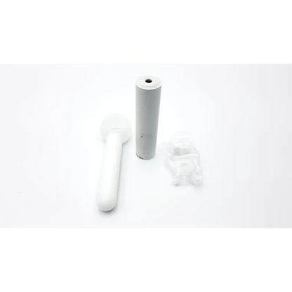Silver cylindrical vape mod with white plastic mouthpiece and clear protective case for micro direct microlab spida 5 spirometer